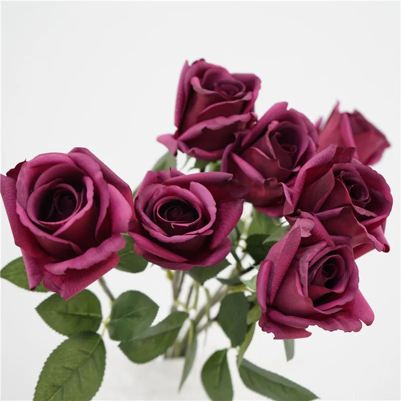 5 Stück Künstliche Blumen Kate Rose Real Touch Rosen Brautstrauß Hochzeitsdekoration Event Party Tischblumenarrangement Heimdekoration – Detail 3