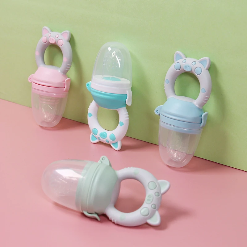 1 Pcs Baby Fruit Feeder Newborn Pacifier Fresh Fruit Food Feeding Piggy Shape Baby Reborn Silicone Pacifiers For Babies