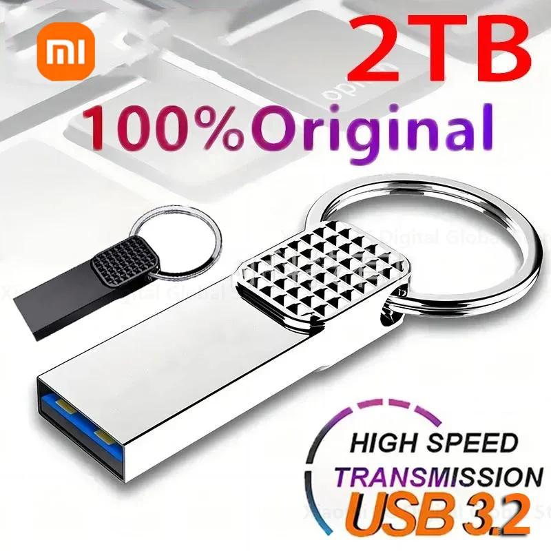 محرك فلاش صغير USB من Xiaomi 2 تيرا بايت 3.2 محرك قلم عالي السرعة 1 تيرا بايت معدني مقاوم للماء من النوع C ذاكرة USB لأجهزة تخزين الكمبيوتر