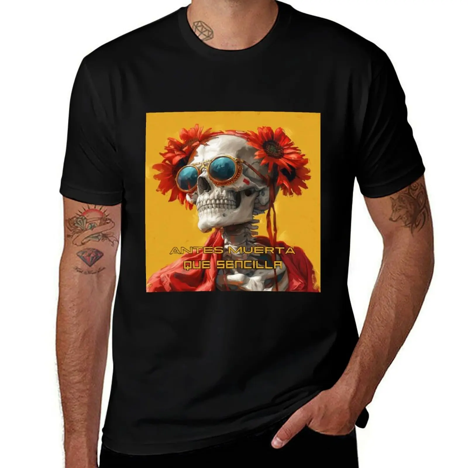

Antes Muerta Que Sencilla Tee, Trendy Skull Shades Gift, Spectrachic T-Shirt Classic Crew Neck Cotton T-Shirt
