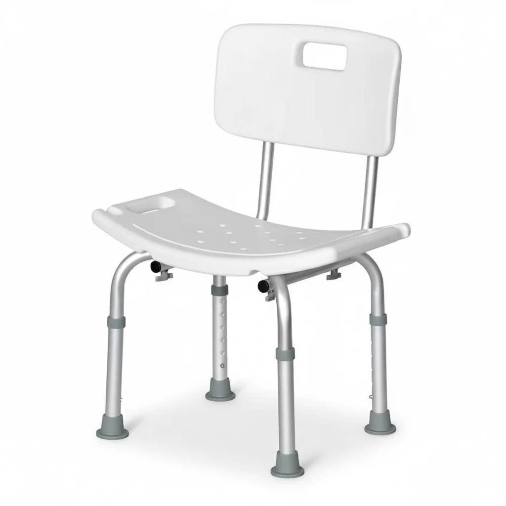 

Shower Chair, Aluminum 55x38x63cm, Adjustable Bath Seat, Lightweight Durable, Disabled Shower Seat, Rehabilitation Therapy