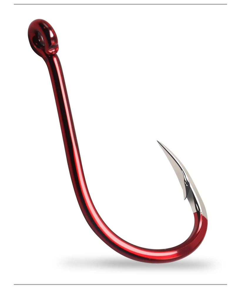 ZYZHE 8-35 Stück/Beutel Rote Angelhaken 16 Größen Scharfe Dreieckige Offset-Hakenspitze mit Widerhaken CHINU-Haken Kreishaken Angelzubehör – Detail 7