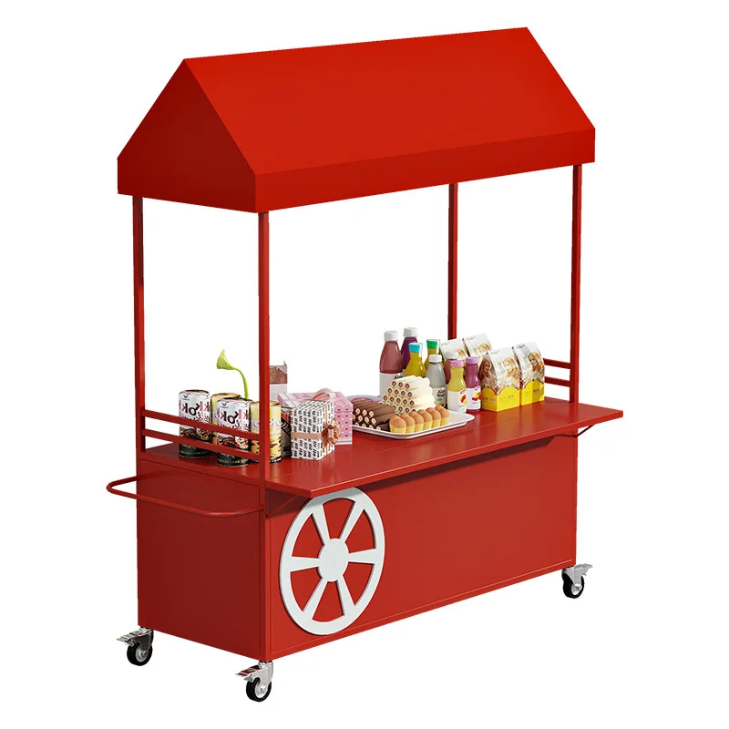 Outdoor market stall trolley movable display stand