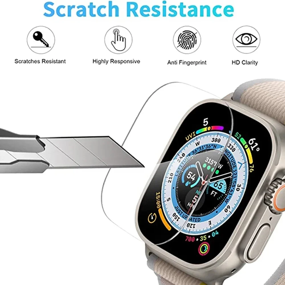 Tempered Glass For Apple Watch Ultra 2 49mm Anti-Scratch Screen Protector for iWatch Ultra Seconds installation Protective Film