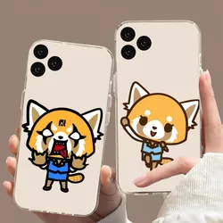 MINISO Aggretsuko Phone Case For Samsung Galaxy S22 S23 S30 Note Plus 20 10 Lite FE ULTRA Transparent Cover