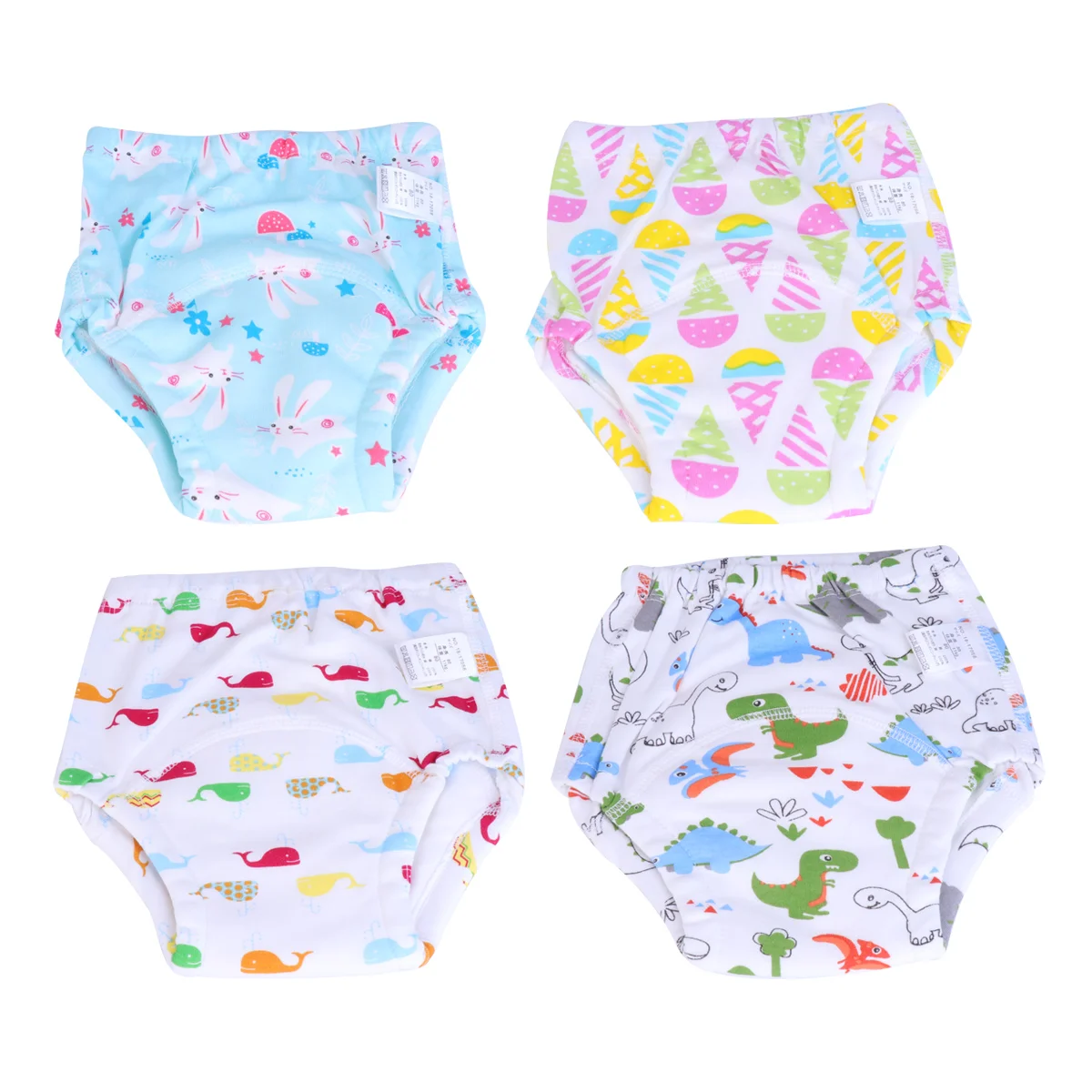 4 Pcs Washable Baby Newborn Diapers Potty Training Anti Leakage Pants