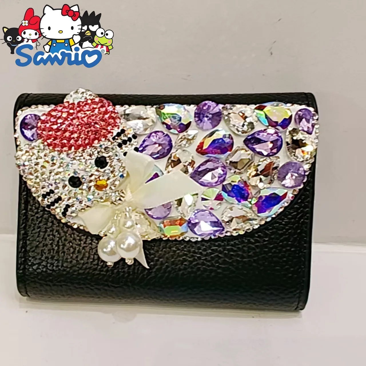  Hello Kitty Diamond Women's Coin Purse Cartoon Fashion Mini Women's Coin Purse High Quality Luxury Shiny Women's Wallet