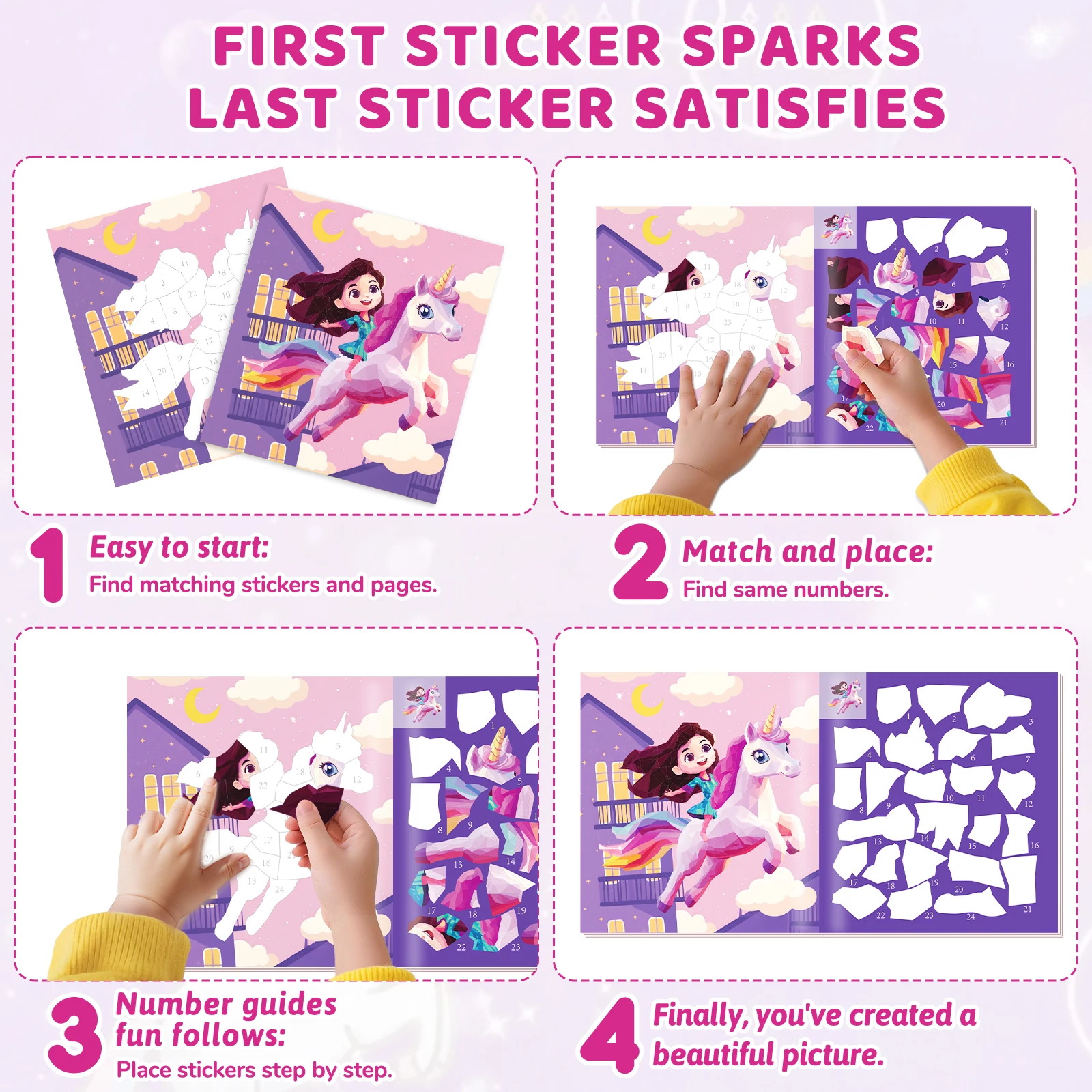 1PC Sticker Paint Books for Kids DIY Sticker by Number Road Airplane Travel Sticker Activity Book Dinosaur Unicorn Ocean Themed view 3