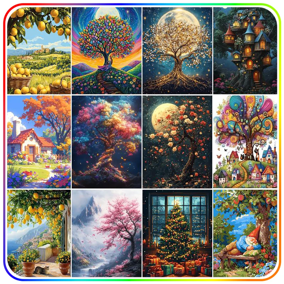 

SDOYUNO Diamond Painting Tools Needle Arts Craft Colorful scenery Diamond Art Kit 5D Diamond Pictures Handwork Decoration Home