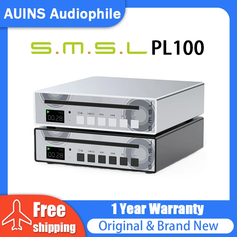 SMSL PL100 Hi-res Audio CD Player support Optical Coaxial CS43131 Chip 32Ω/60mW 3.5mm Headphone Output Jack With Remote Control