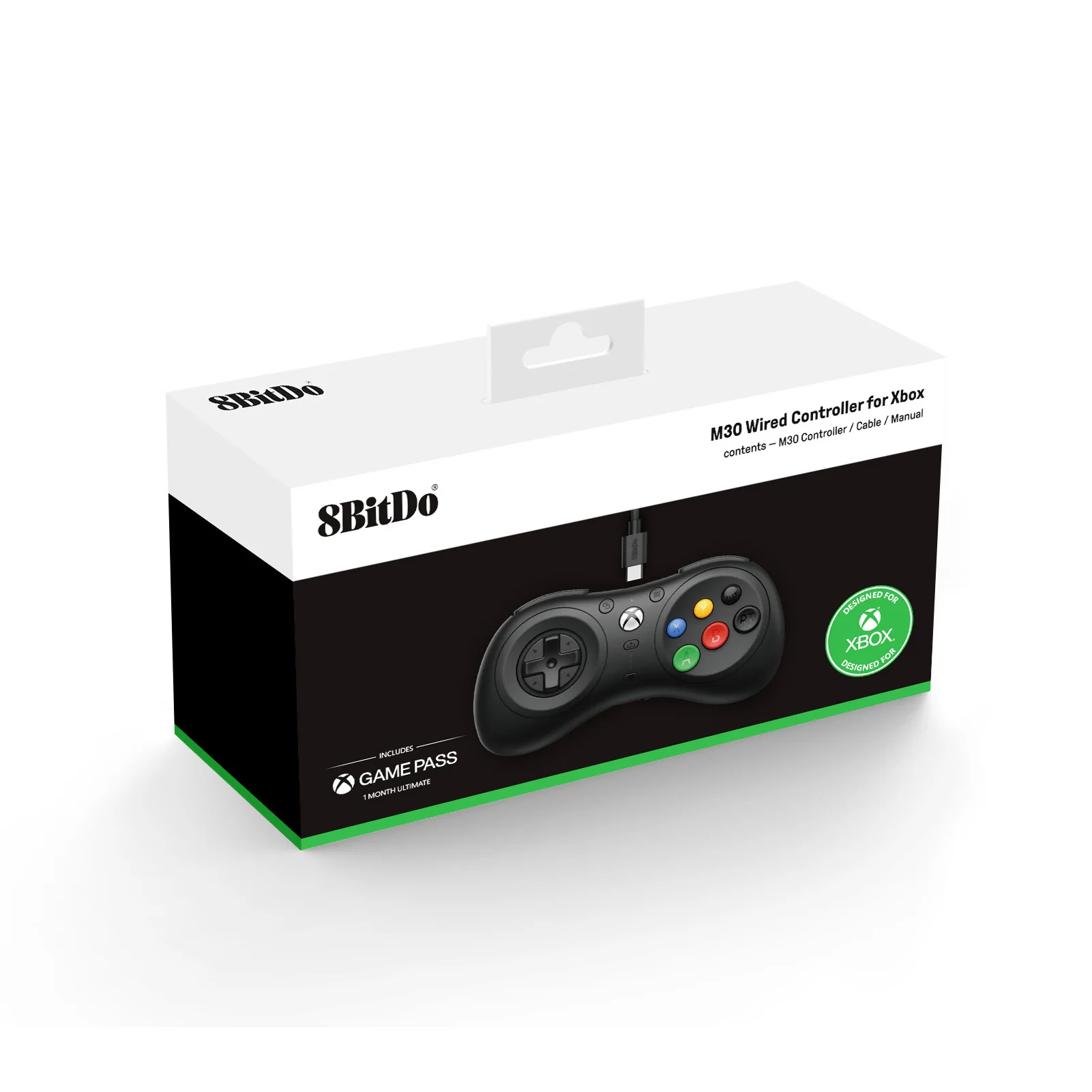 8Bitdo-M30 Wired Controller Versão do Jogo para Xbox Series, X, S, One, Gamepad para PC, janelas 10, 11, Layout de 6 botões, Consola de jogos