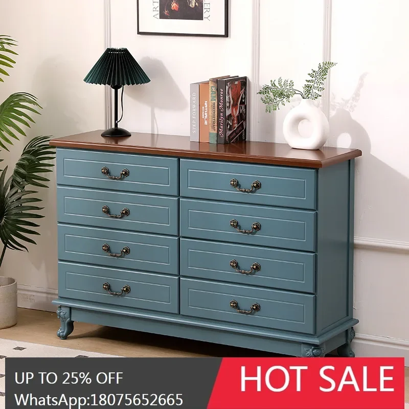 LYY  Nordic Style Chest of Drawers Solid Wood Simple Storage European Style Storage Living Room Drawer Cabinet