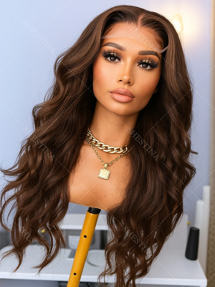 

#4 Chocolate Brown Lace Front Wig Human Hair Body Wave 13x6 HD Lace Front Wig 200 Density 13x4 4x4 Lace Front Wigs Glueless Wigs