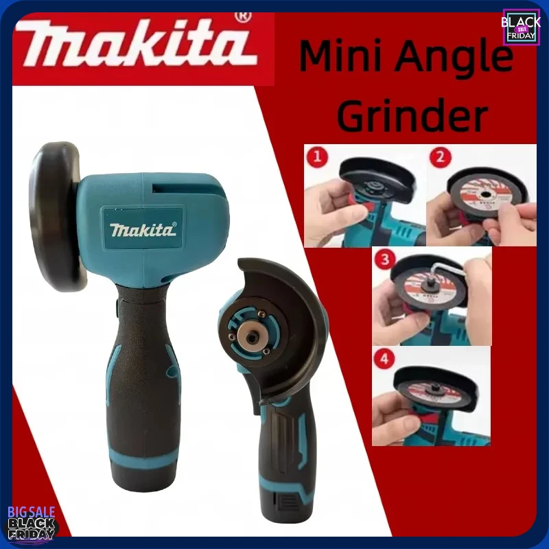 

Makita 12V Miniature Rechargeable Mini Angle Grinder with Battery Cutting Blade Polishing Grinder for Cutting Diamond Cordless