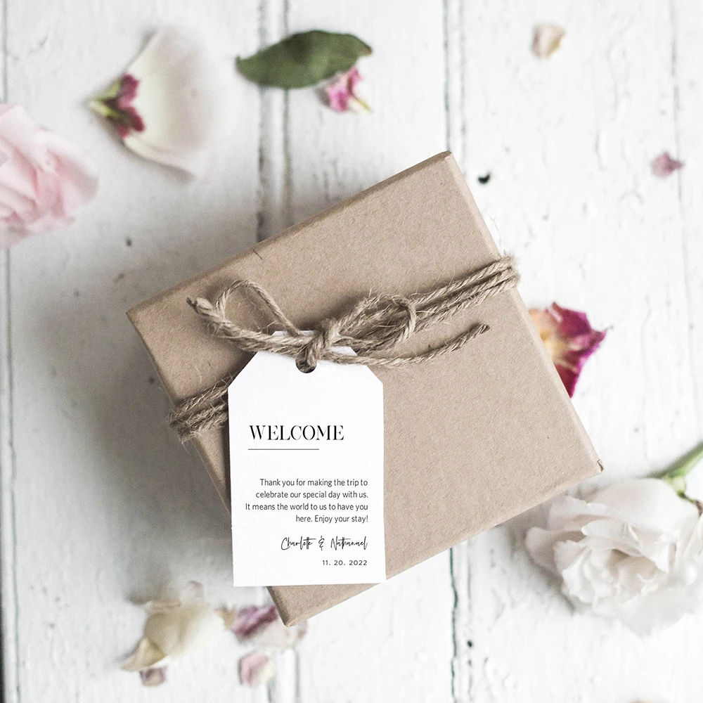 Personalised 100pcs Thank you Tags for Wedding Guests Party Shower Welcome Gift Tags Decor Favor Candy Boxes Cupcake Paper Tags