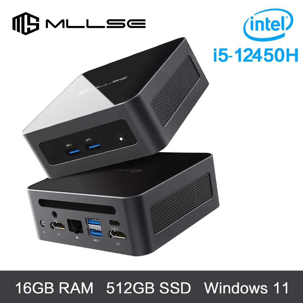 

Мини-ПК MLLSE M6 с процессором Intel Alder Lake i5-12450H, 16 ГБ ОЗУ, 512 ГБ ПЗУ, совместимость с USB3.2, Win11Pro, портативный, с поддержкой WiFi6 и BT5.2.