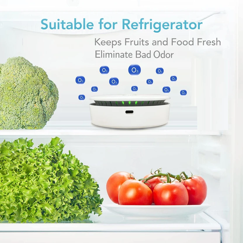 منقي هواء محمول، مولد الأيونات السالبة والأوزون، قابل لإعادة الشحن عبر USB، تنقية الهواء والقضاء على الرائحة، مزيل رائحة الحيوانات الأليفة