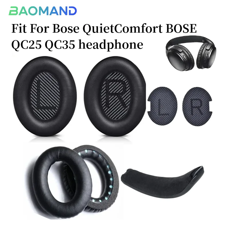 

1 set Replacement Ear Pads Earpads Headband for Bose QuietComfort BOSE QC25 QC35 Headphones Memory Foam Ear Cushion Cover