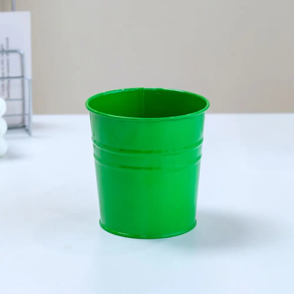 Small Iron Flower Pot Succulent Planter Desktop Decorative Ornament Modern Artistic Flower Container Home Office Style
