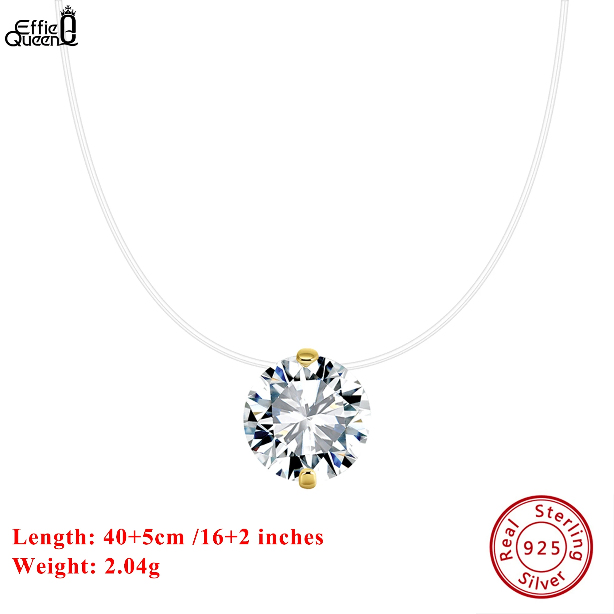 

EFFIE QUEEN Enchanting 925 Sterling Silver Necklace Featuring a Luxurious Round-Shaped Zirconia Pendant, Exquisite Jewelry LZN31