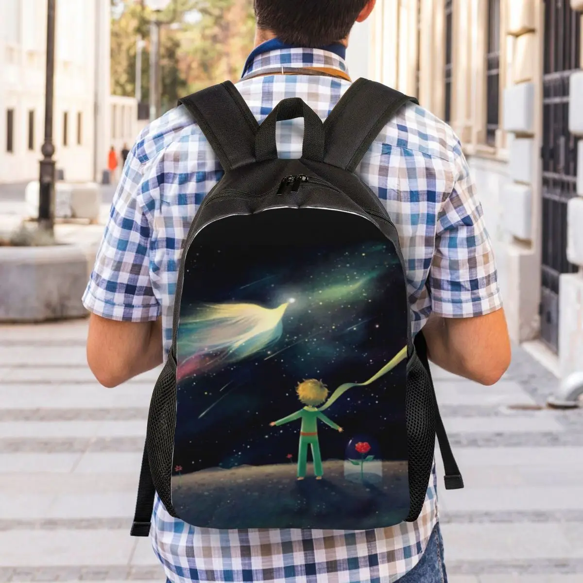 Mochilas Anime de O Pequeno Príncipe para Mulheres e Homens, Resistente à Água, Bolsa Escolar e Universitária, Estampa Le Petit Prince, Bookbag