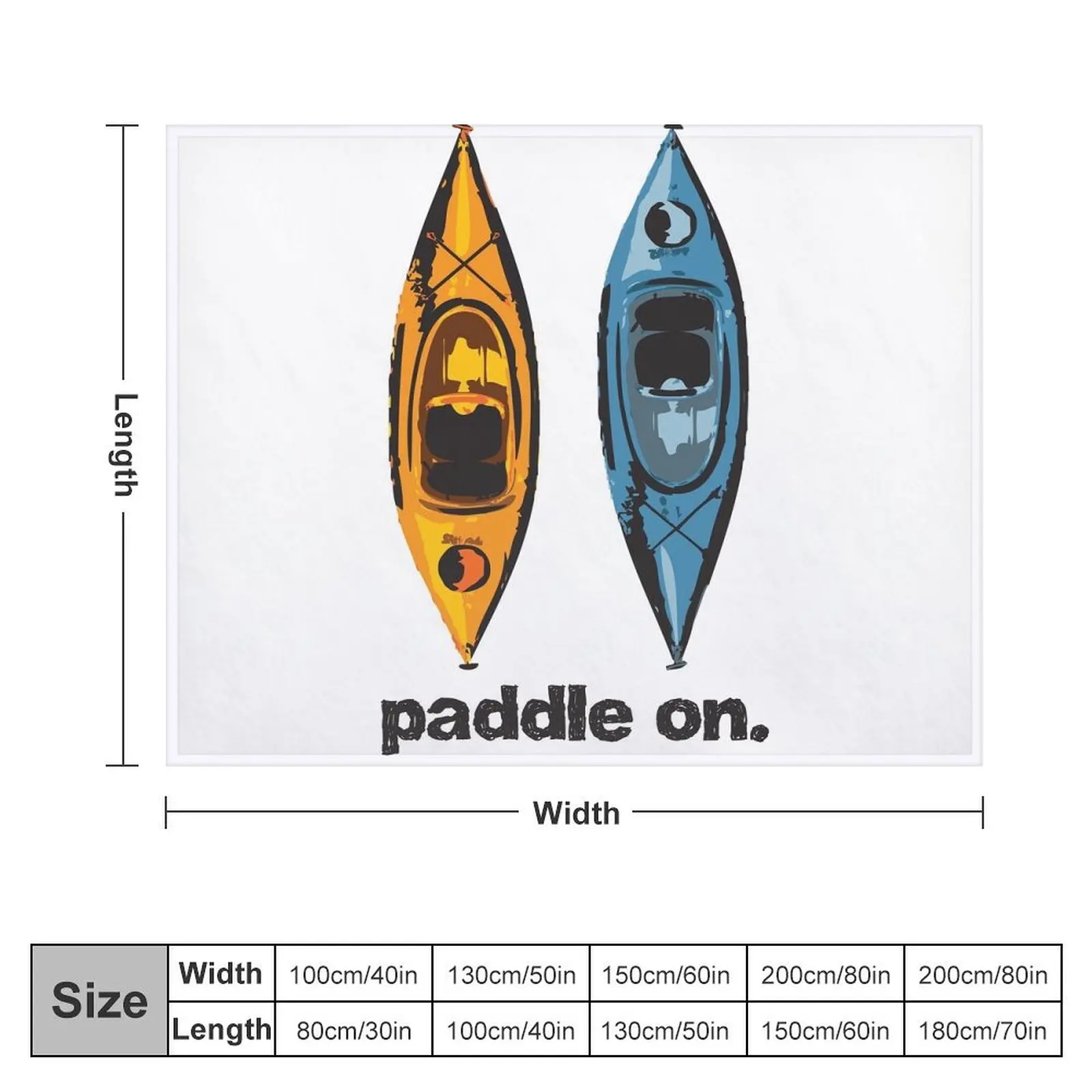 Kayak Design - with Paddle On text - blue and orange kayaks Throw Blanket warm winter Bed Fashionable Softest Blankets