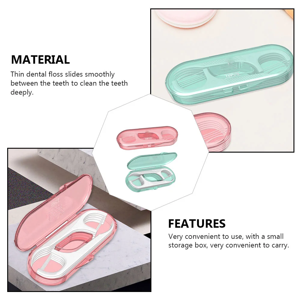 20Pcs Floss Picks with Storage Box Portable Dental Floss Sticks Thin Design for Deep Teeth Cleaning Between Hard to Reach Areas