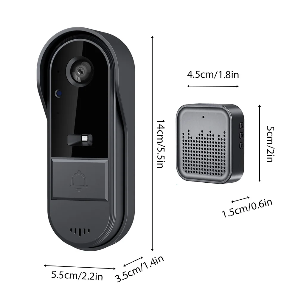 Smart Doorbell Ring Door Camera Wireless Intelligent Video Bell Camera 125 Degree Wide-angle Lens Bidirectional Visual Intercom
