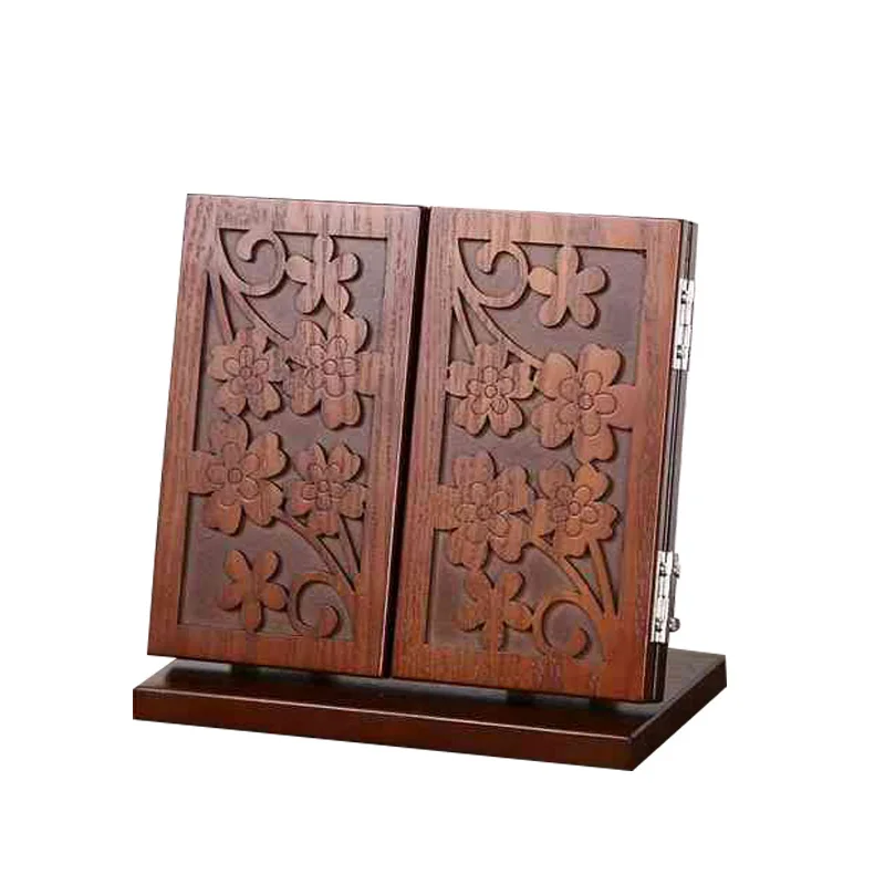 Wooden Makeup Mirror Desktop Mirror HD Cosmetic Mirror European Foldable Dormitory Desktop Hairdressing Mirror Three Sides