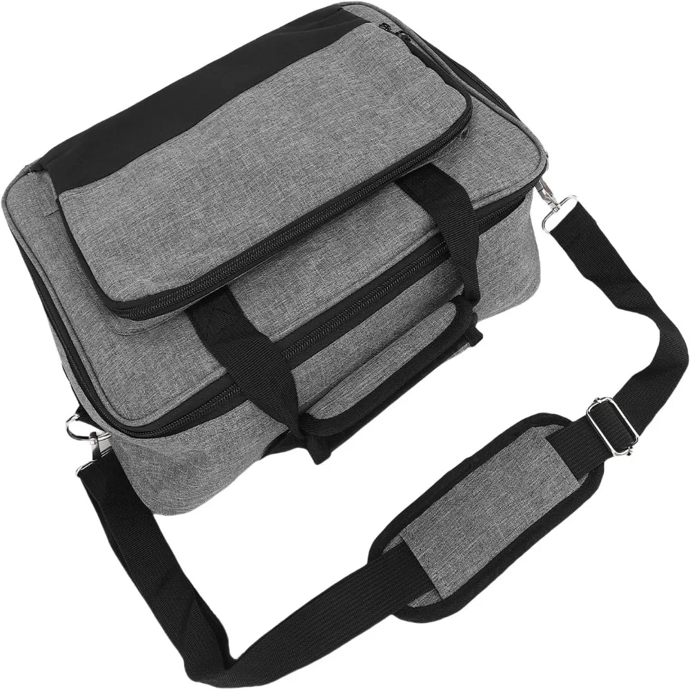 Portable Adjustable Projector Carrying Bag Multiple Storage Pockets Grey Projector Travel Case Projector Storage Case Home