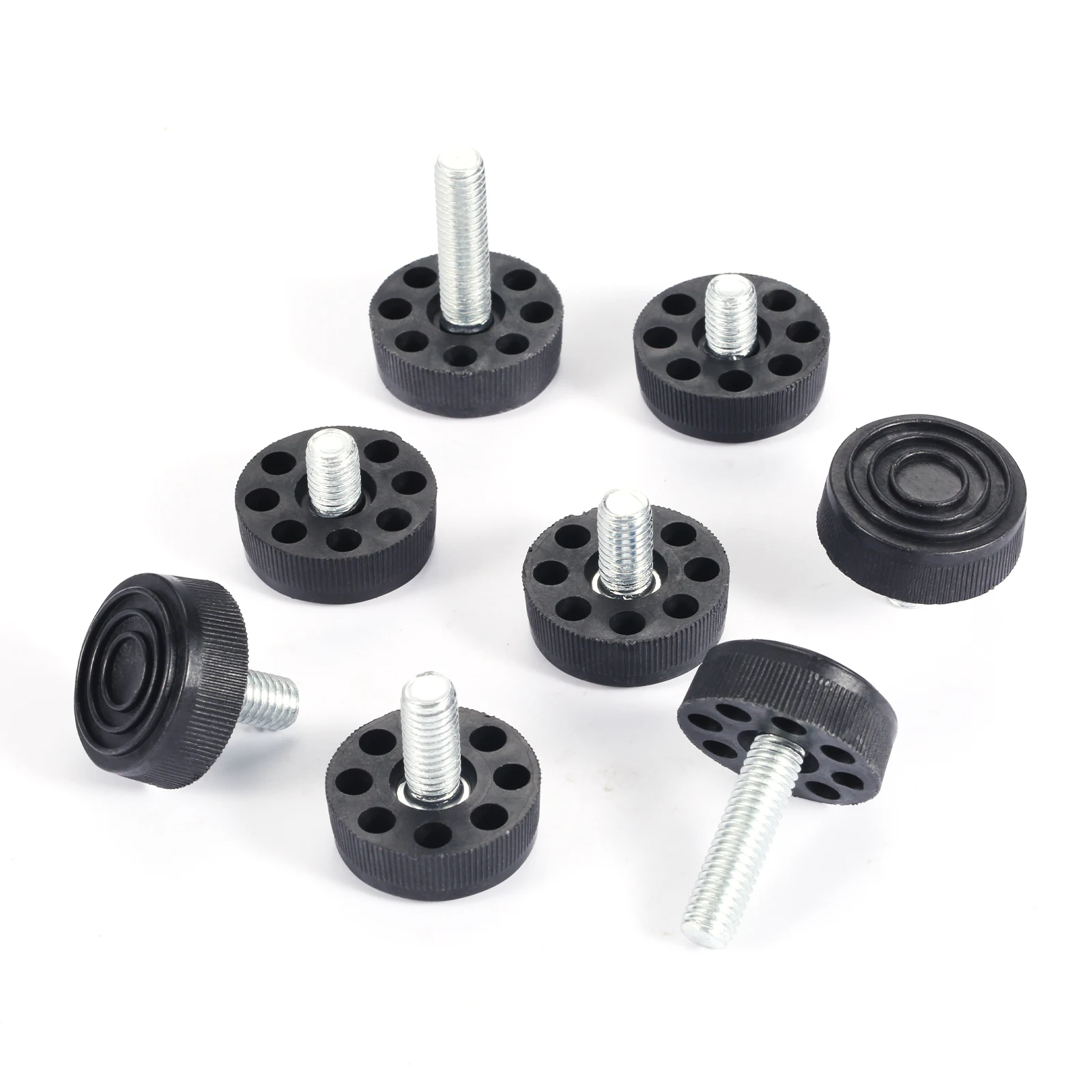 4pcs Adjusting Furniture Feet Thread Screw M8*10/14/18/28mm 8 Holes Leveling Chest Table Chair Leg Balance Height Protect Floor