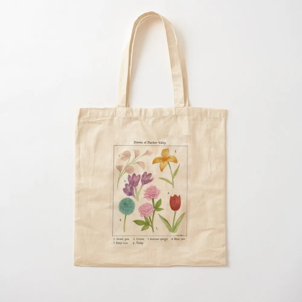 

Flowers of Stardew Valley flora and fauna print Tote Bag custom tote Lady cute Canvas