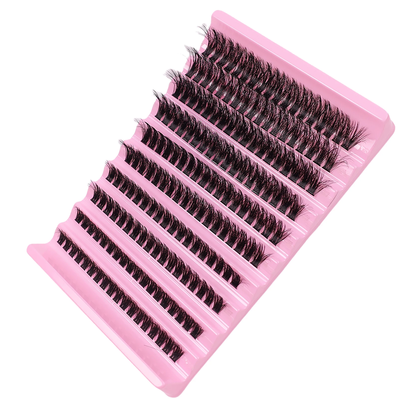 10 row segmented false eyelash set with single tuft hair and large capacity eyelash extension