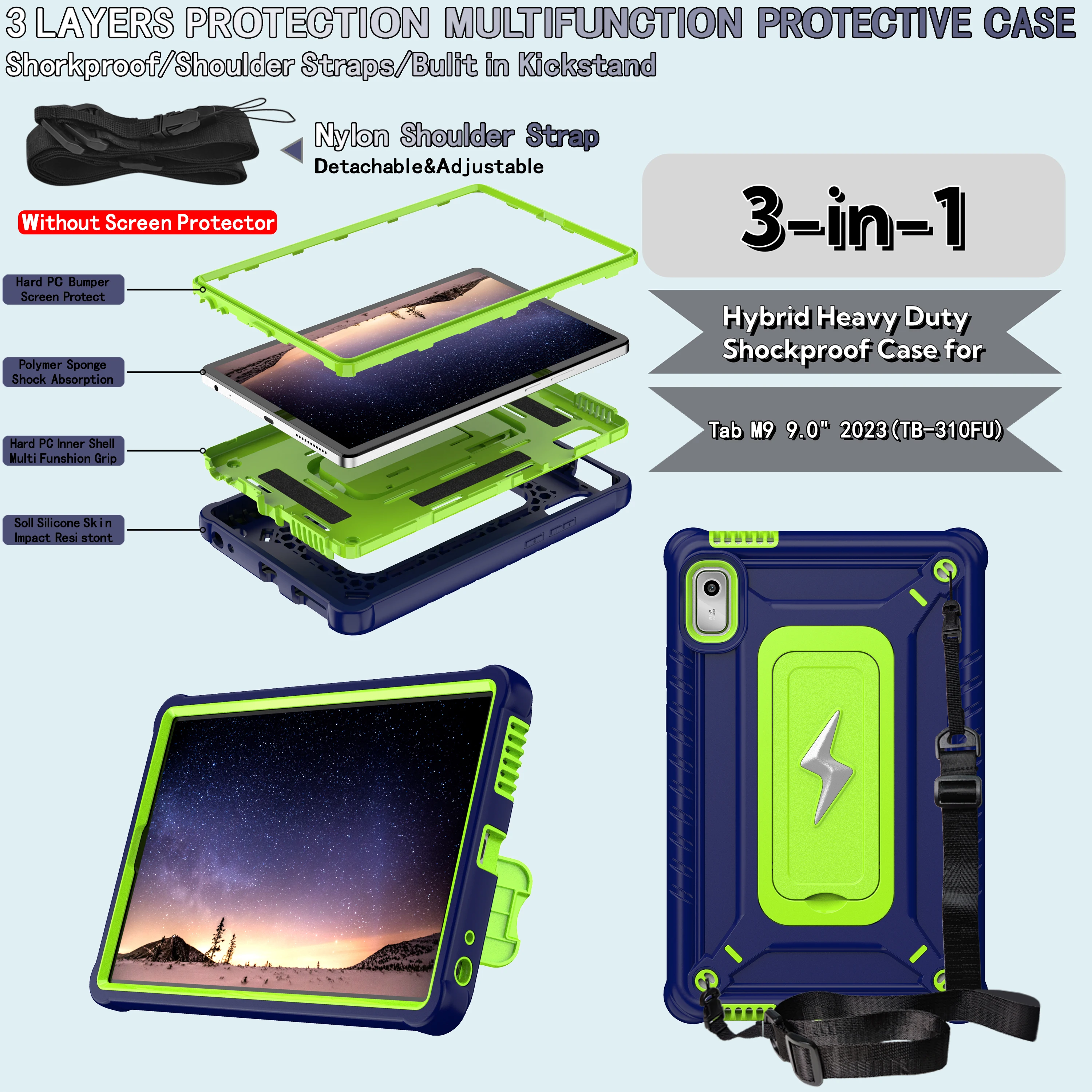 Hybrid Case for Lenovo Tab M9 2023 9.0