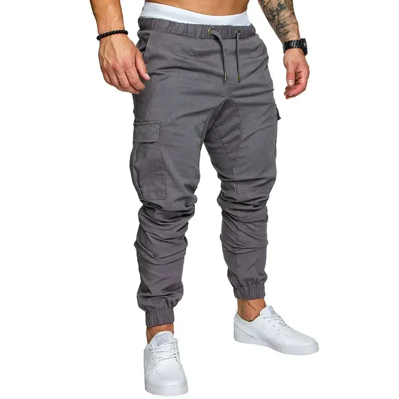 

2020 New Spring Autumn Men Pants Hip Hop Harem Joggers Pants Men Trousers Mens Joggers Solid Multi-Pocket Pants Sweatpants M-5Xl