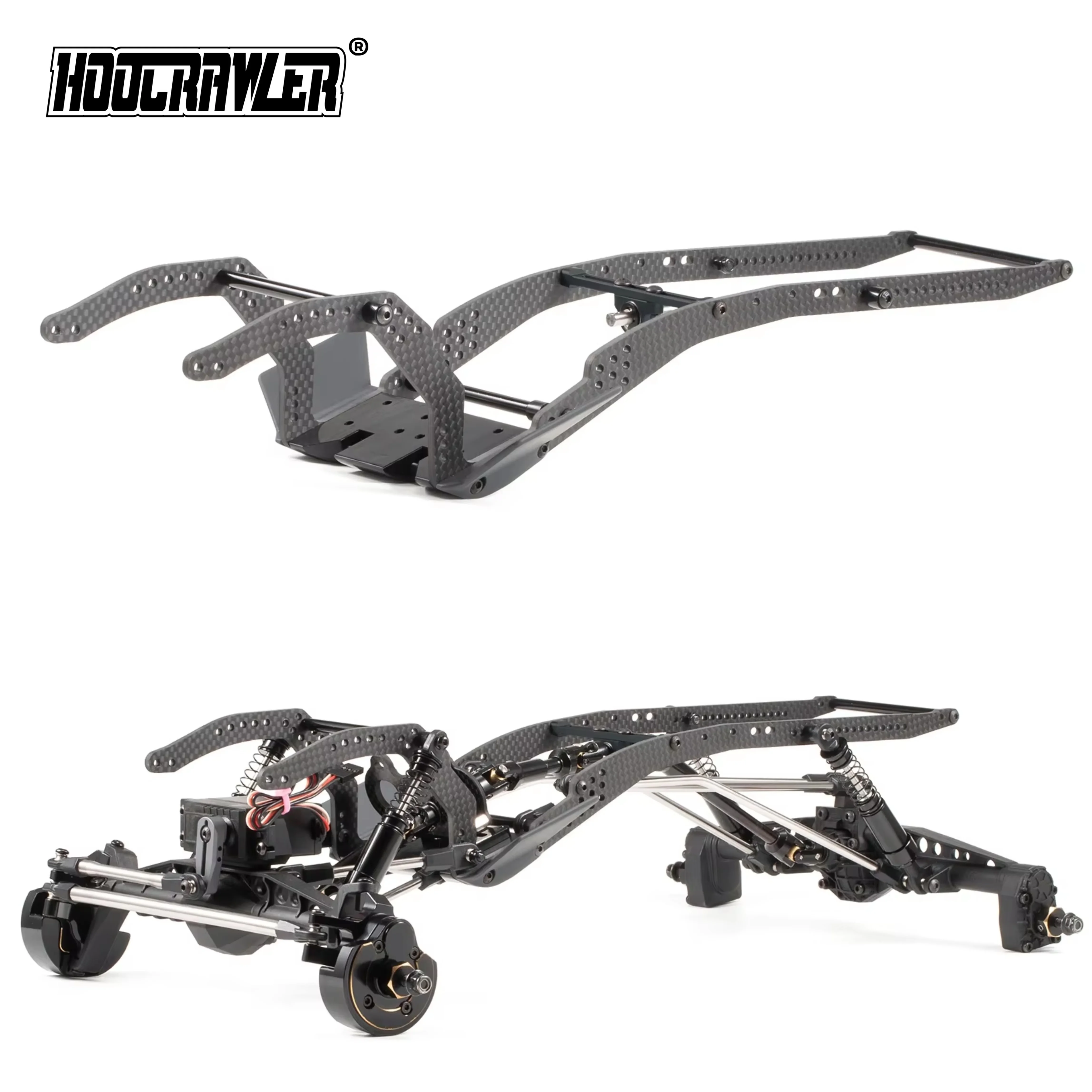 Carbon Fiber LCG Chassis Kit & Link Kit for 1/10 RC Rock Crawler Upgrade Parts for Capra F10 Axle Custom Build