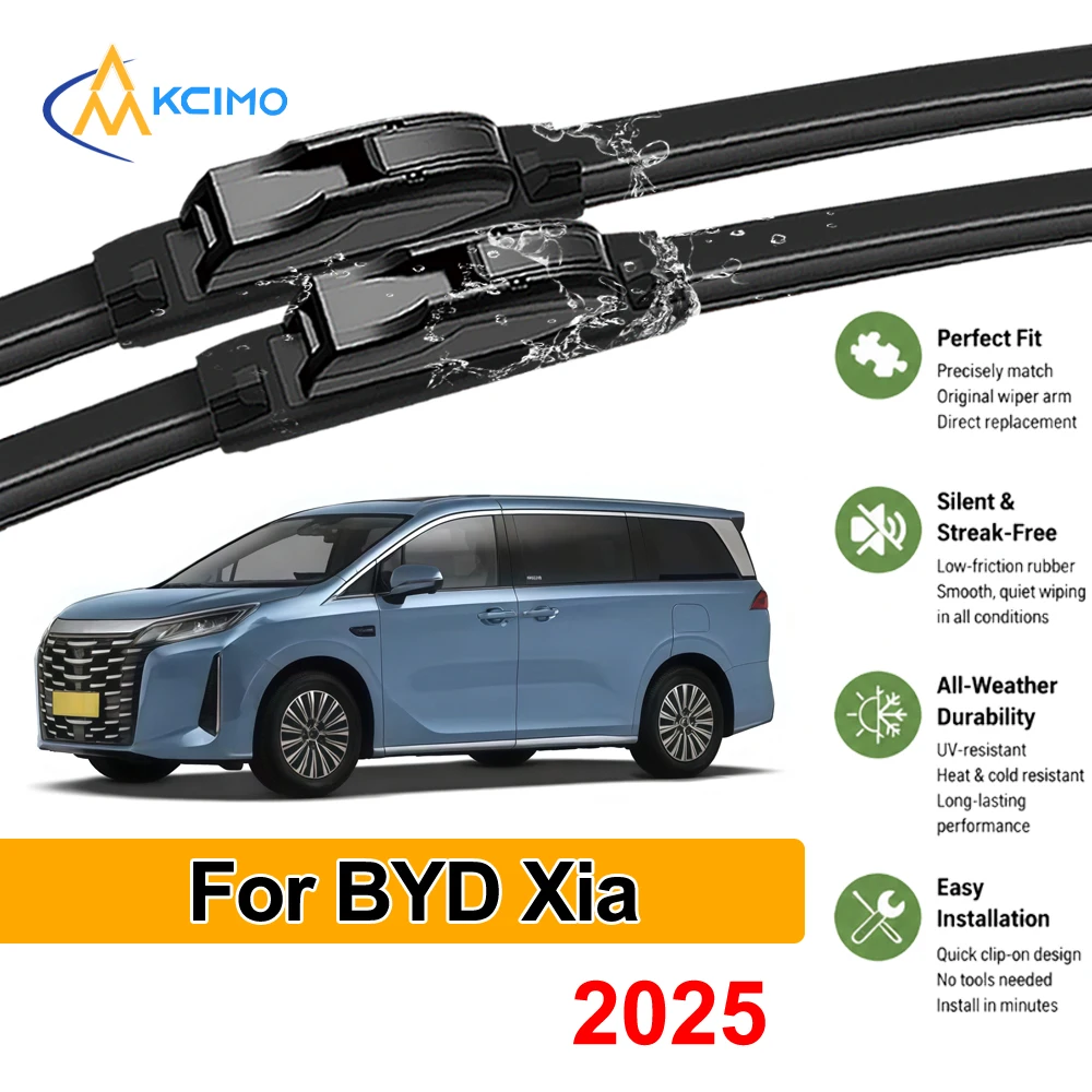 

All Weather Front Windshield Wiper Blades For BYD Xia 2025- Streak-Free Rain Auto Car Accessories Replacement Kit