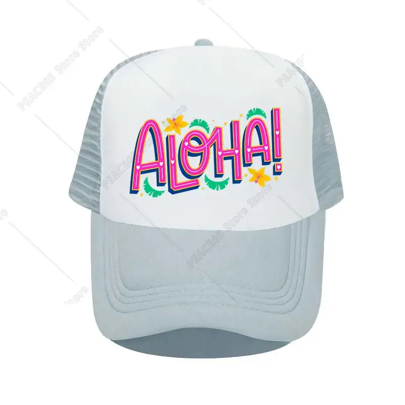 Voyage Concept De Plage Aloha Hawaii Snapback Cap Summer Holiday Vacation Baseball Caps Hibiscus Flower Beach Trucker Hats