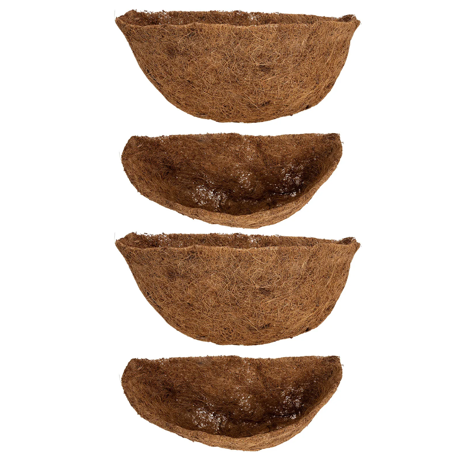 

4pcs Coconut Fiber Hanging Basket Liners Replacement For Balcony Window Flower Pots Eco-Friendly Air Permeable Adjustable Size
