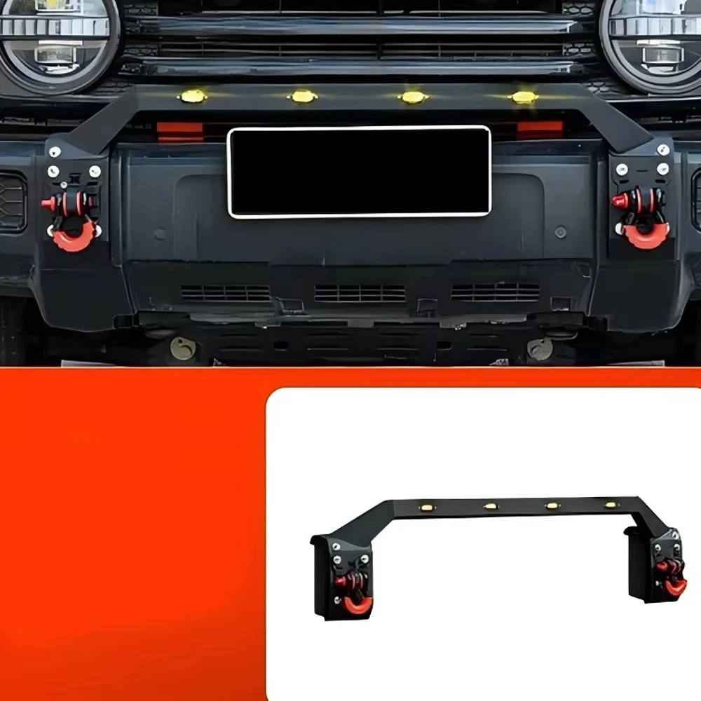 

Защитный бампер Hurricane Bull Bar для Tank-300 2023-2024, короткий, черный, с креплением для лебедки, аксессуары для бампера Safari Bar