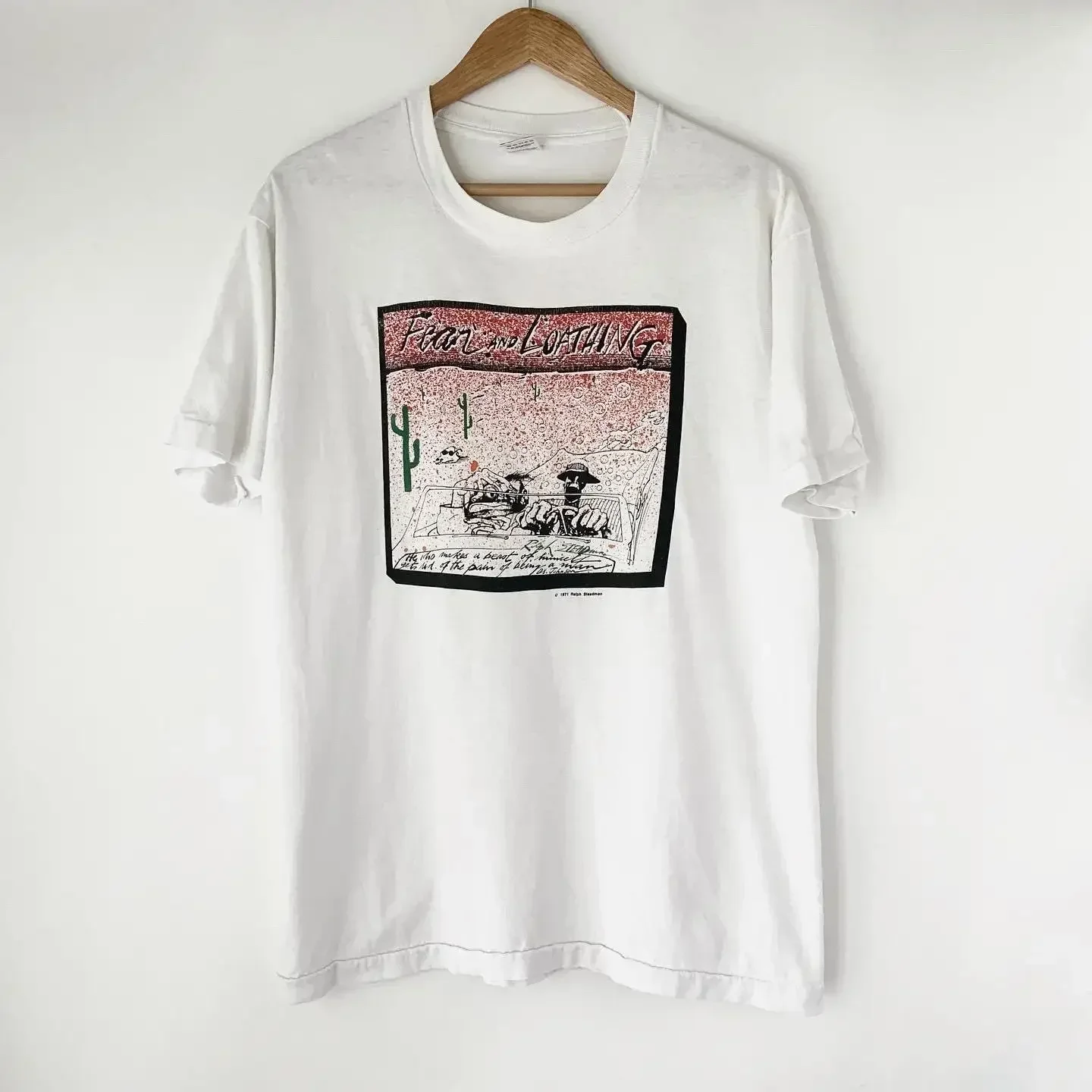 80s 90s Fear and Loathing Ralph Steadman Vintage Art Tee Shirt