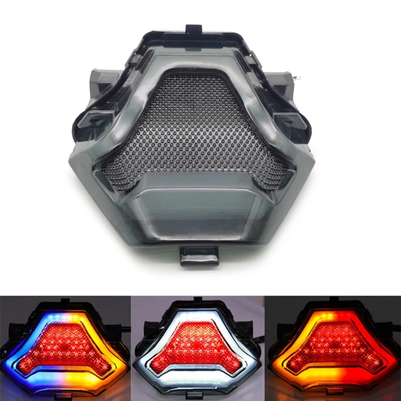 

Motorcycle LED Tail Light with Turn Signals Rear Brake Lamp Waterproof Motorbike Warning Stop Taillight Road Safety for R3