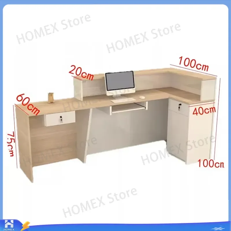 Custom Nordic Reception Desk Modern Aesthetic Office Counter Versatile Front Desk Furniture Exquisite Glamour Design for