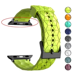 Football Pattern Strap For Apple Watch Ultra 2 Band 49mm 45mm 44mm 41mm 40mm Metal Connector Bracelet iWatch 9 8 7 6 5 4 3 SE