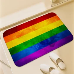 Carpet Rainbow LGBT Pride Flag Living Room Mat Doormat for Entrance Door Kitchen Bathroom Rug Floor Mats Carpets Home Decoration