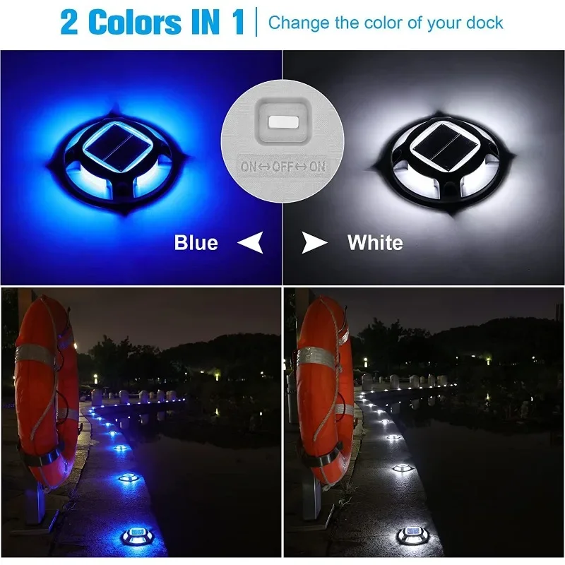 JVEE 2024 NEW LED Solar Step Light IP68 Waterproof Dual Color Switchable Four Sided Illuminated Geographic Aluminum Alloy Lamp