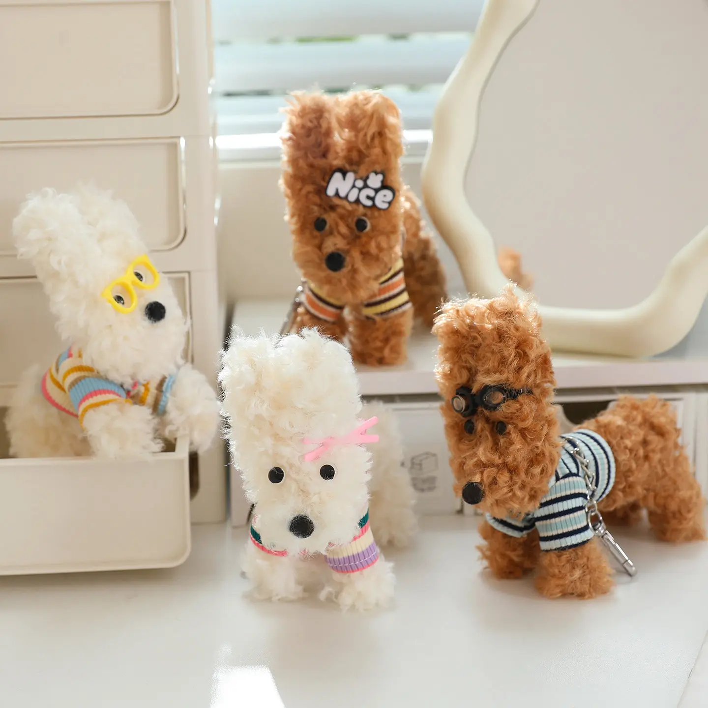 

Cartoon Puppy Plush Stuffed Toys Creative Western Highland Dog Keychain Doll Bag Pendant Kids Birthday Gifts