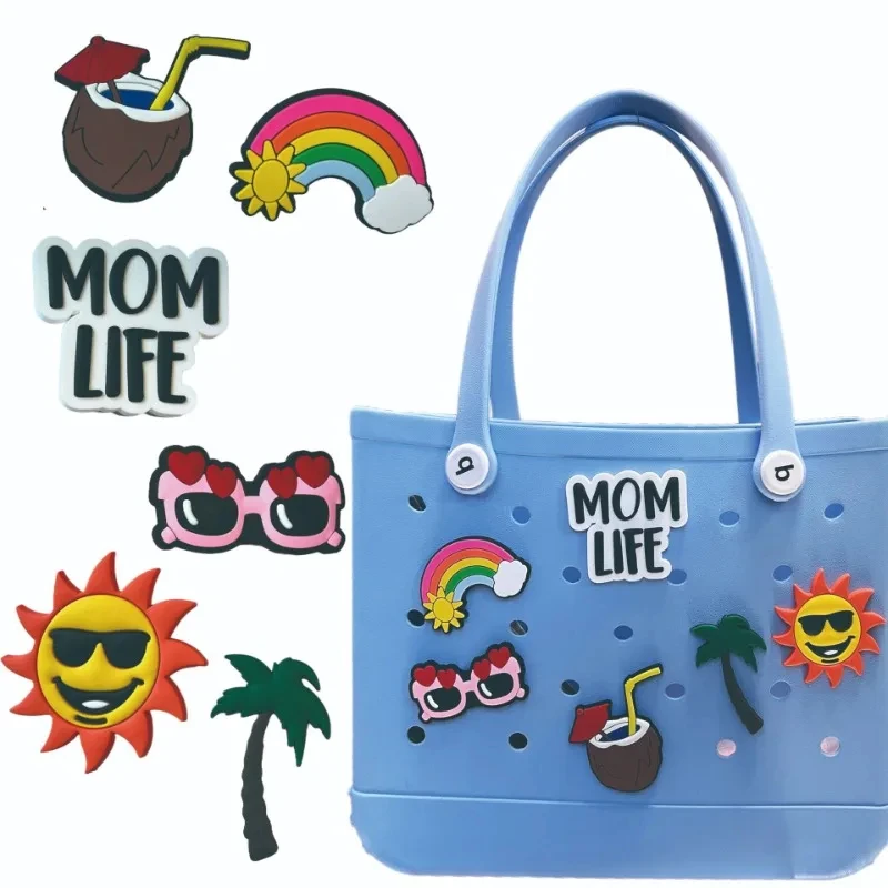 XL Large Charm Bogg Bag Pin Cute Rubber Summer Women Beach Handbag Decorative Buckle Badge Bag Bogg Bag Accessories