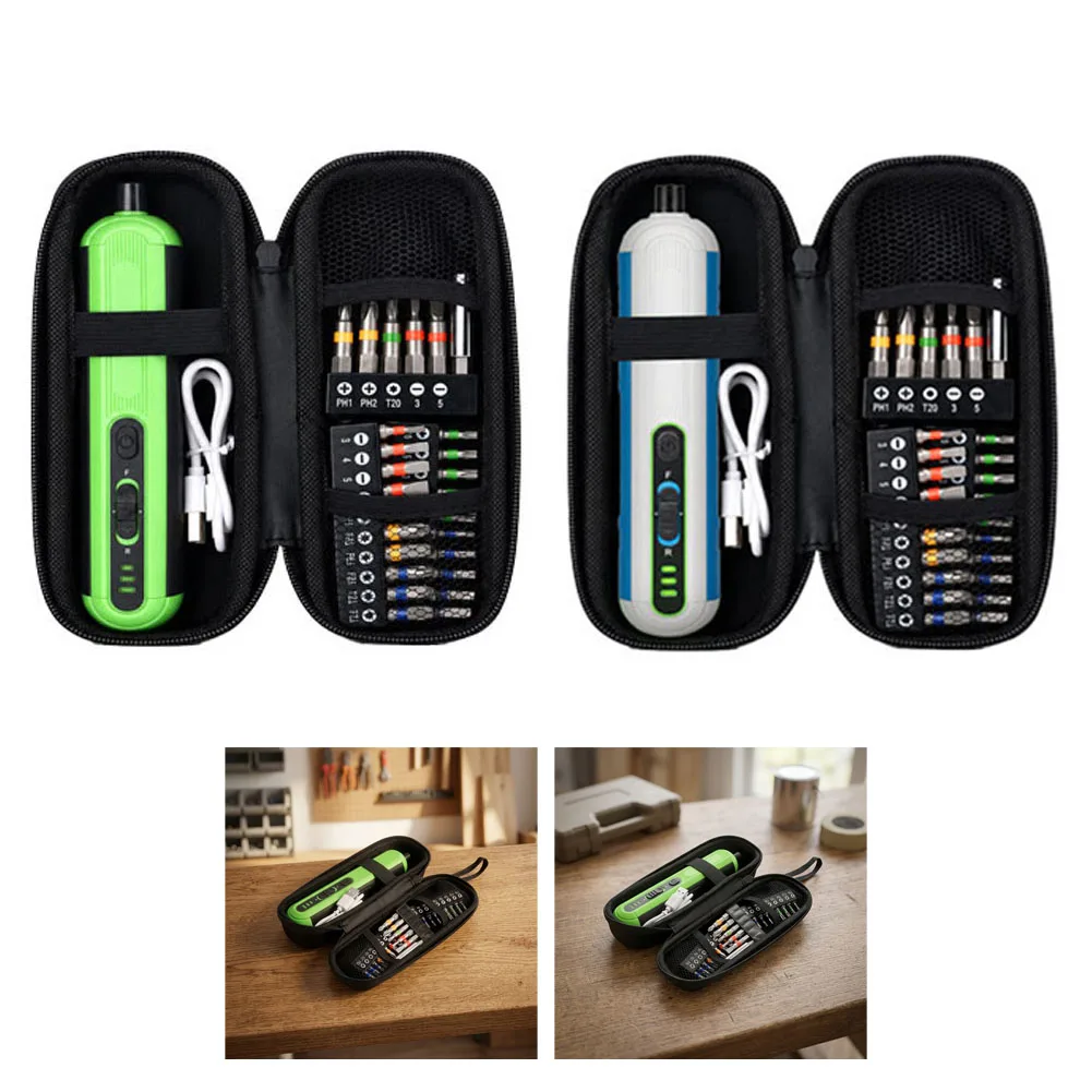28 Pcs Lightweight 4V Powered Screw Driving Tool Set Small Hand Tool Kit With USB Power Supply Household Bolt Fastening Assembly