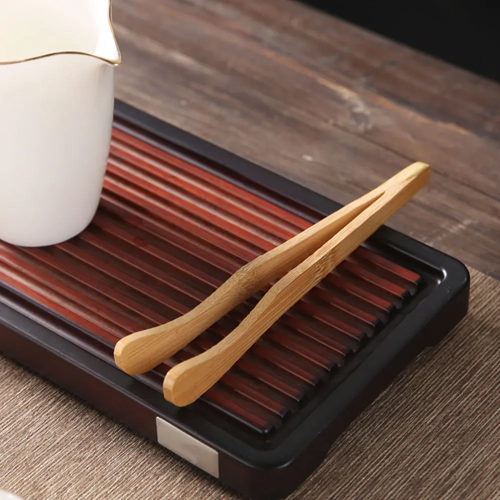 

9 pcs Clip Bamboo Tool Anti-Scald Cup Fork Heat Resistant Cup Holder Wooden Tea Utensils Tea Ceremony Accessory Kitchen Bar Tool